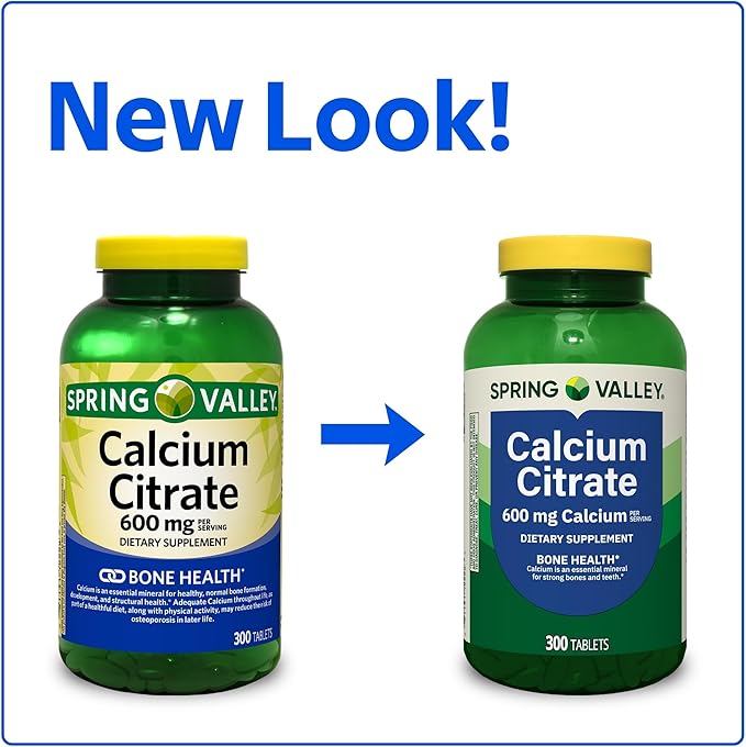 Calcium Citrate Supplement 600 Mg per Serving * Supports Bone Health and Wellness * Citrato de Calcio - High Absorption * 300 Tablets