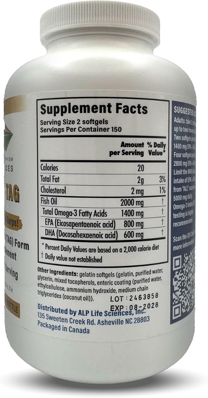 TAG Omega 3 Fish Oil Supplement - 300-ct.