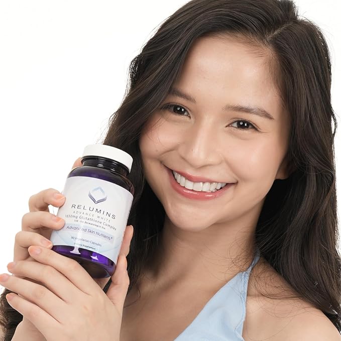 Relumins L-Glutathione Complex 1650mg - Spring Glow Essentials Antioxidant Support with Alpha Lipoic Acid NAC L-Methionine &amp Vitamin E for Skin Made in USA - 90 Vegetarian Capsules x 3 Bottles