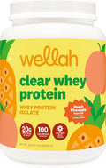 Wellah Clear Whey Protein Isolate Powder (Peach Pineapple) 30 Servings - 20g of Protein 100 Calories Sweetened with Stevia