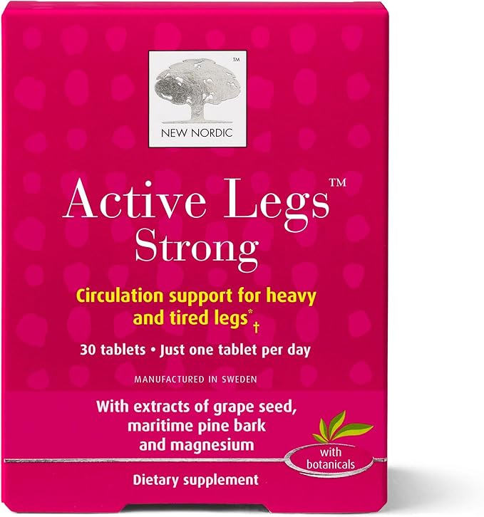 NEW NORDIC Active Legs Strong Grape Seed Maritime Pine Bark Magnesium Non-GMO and Gluten Free 30 Count (Pack of 1)