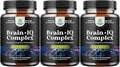 Nootropic Memory Supplement for Brain Support - Memory Pills for Brain Boost and Natural Energy Booster - Vit B12 Bacopa Monnieri Rhodiola Rosea DMAE Ginkgo Biloba Phosphatidylserine Supplement 3 pack