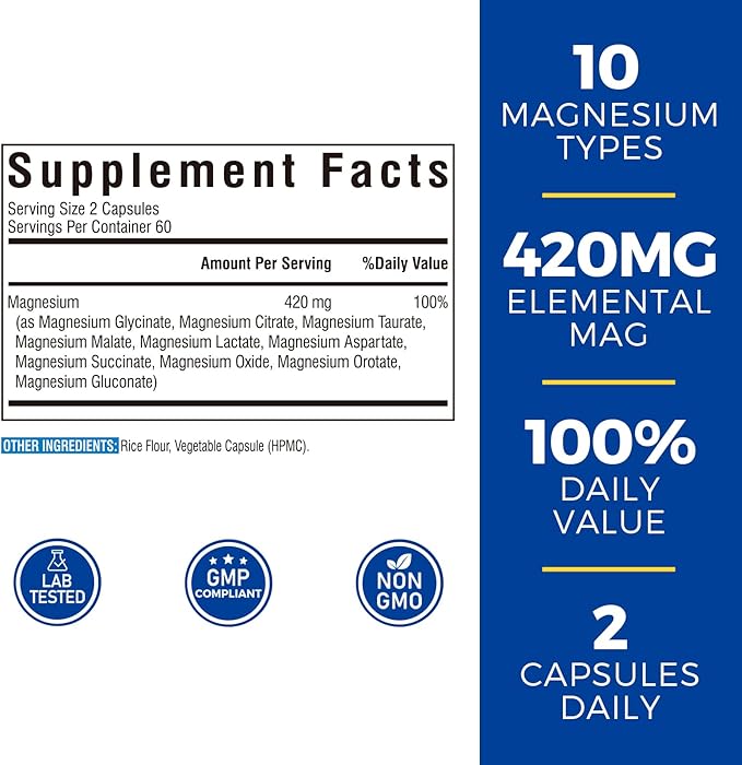 Women's Probiotics 100 Billion CFU &amp Magnesium Complex Supplement 10-in-1 420mg
