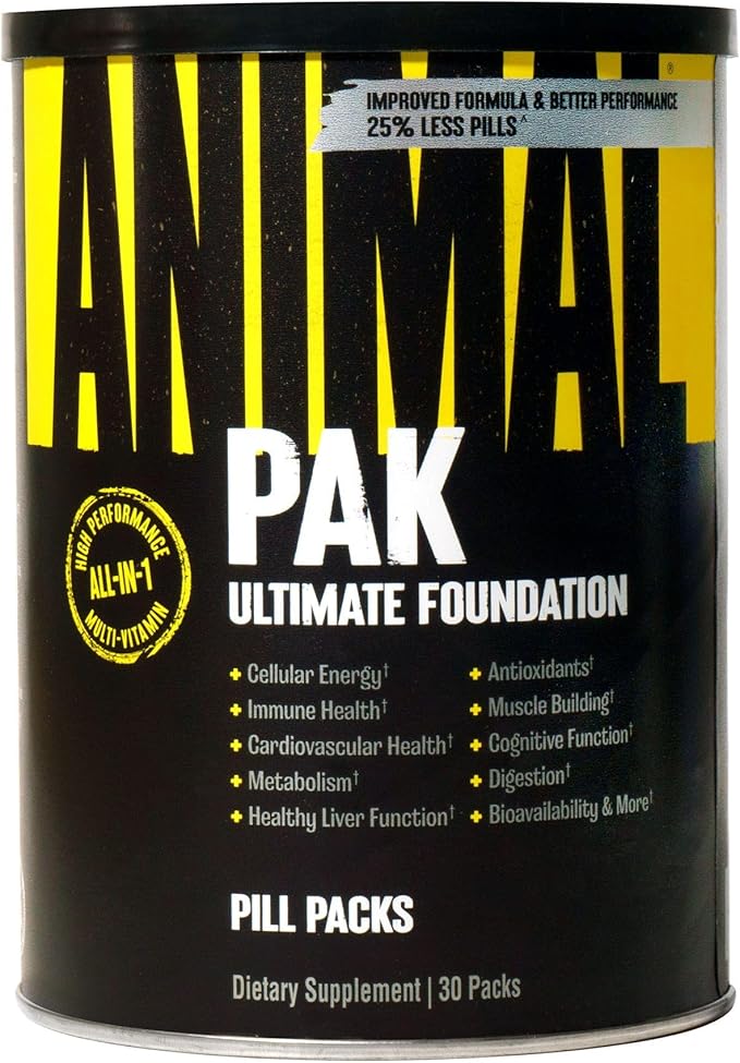 Animal Pak - Convenient All-in-One Vitamin &amp Supplement Pack &amp Flex –Complete Joint Support Supplement – Contains Turmeric Root Curcumin – Helps Repair &amp Restore Joints – 44 Packs