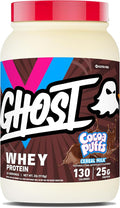 GHOST Whey Protein Powder Cocoa Puffs Cereal Milk - 2LB 25G of Protein - Whey Protein Isolate &amp Concentrate Blend - Post Workout Fitness &amp Nutrition Shakes Smoothies &amp Baking - Soy &amp