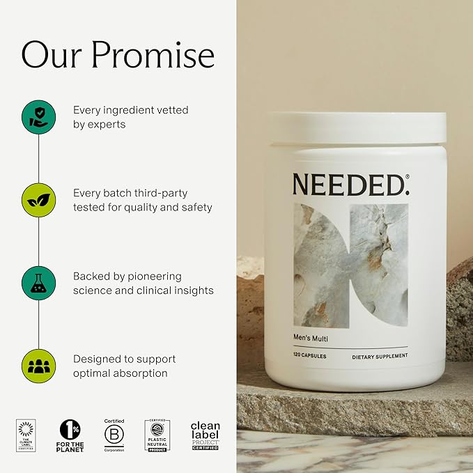 Needed. Multivitamin for Men - 25 Optimal Nutrients for Fertility &amp Men's Health - Mens Multivitamin with Vitamin D3 2000IU B12 Vitamins 200 MCG Selenium - Men's Fertility Supplement 30 Day Sup