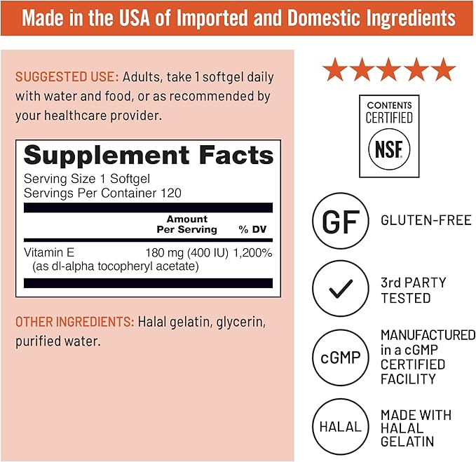 NatureWise Vitamin D3 2000IU (125mg) 360 Count + Vitamin E 400 IU (180mg DL-Alpha) 120 Count - Bundle for Immune Bone Heart Health Support - Gluten Free Non-GMO Halal Gelatin