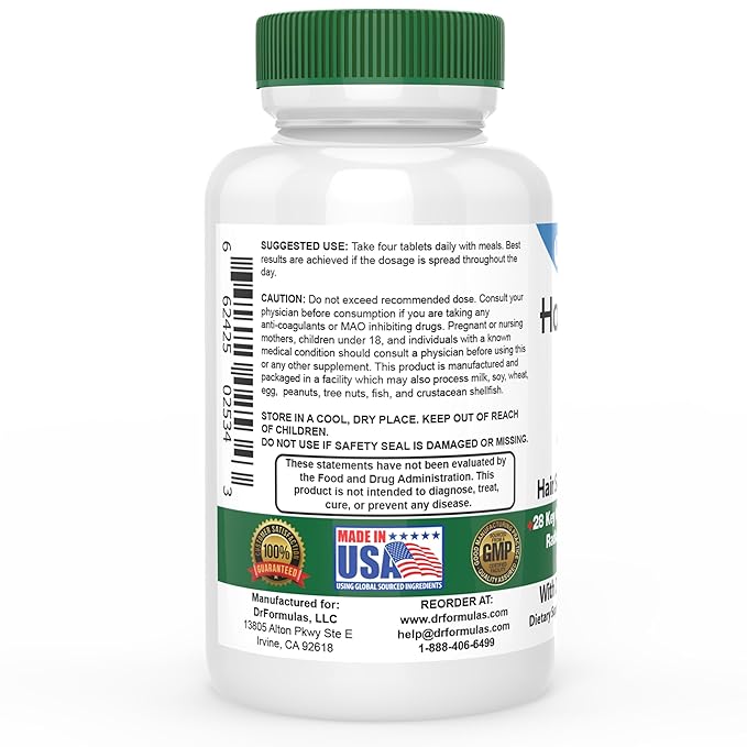 DrFormulas HairOmega 3-in-1 Hair Growth Vitamins with DHT Blocker Biotin for Women &amp Men | Hair Skin and Nails Supplement for Hair Loss 120 Pills