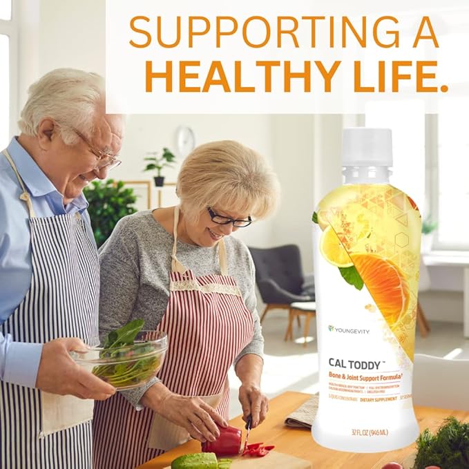 Youngevity Cal Toddy - Calcium (Citrate Phosphate) Magnesium 1200mg/600mg - Vitamins D-3 Zinc Copper Potassium Boron &amp 70+ Trace Mineral Cofactors - Supports Bone Health - 32 Fl Oz (Pack of