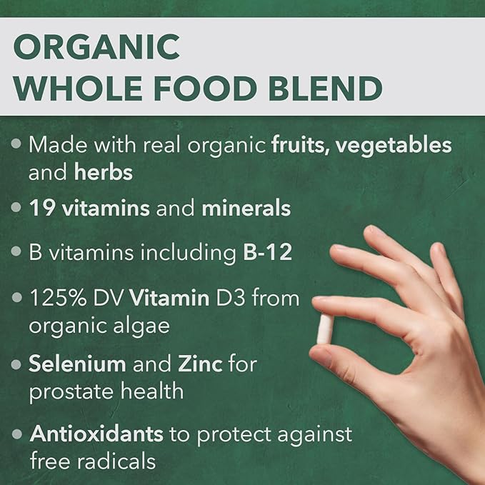 PlantFusion Organic Multivitamin for Women - One Daily Whole Food Blend Women's Multivitamin - Vegan Non-GMO Gluten Free &amp Dairy Free - 30 Tablets (1 Month Supply)