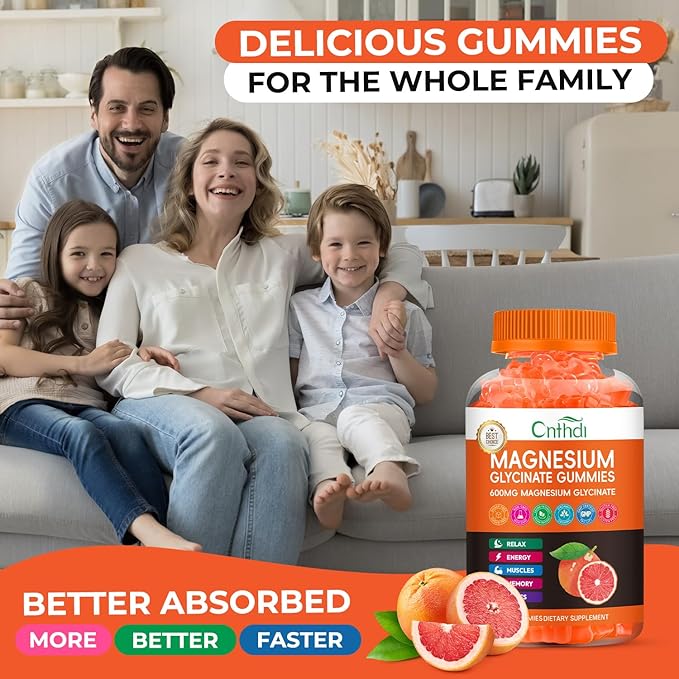 Magnesium Glycinate Gummies for Women &amp Kids High Absorption Magnesium Citrate Calcium B6 D3 Chews Gummy Relaxation Stress Relief Night Rest