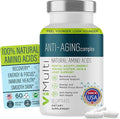Amino Acid Supplement Capsules with L-Arginine L-Ornithine HCl L-Glutamine L-Lysine Glycine Ornithine Alpha-Ketoglutarate Dietary Amino Formula for Women Men 60 Capsules