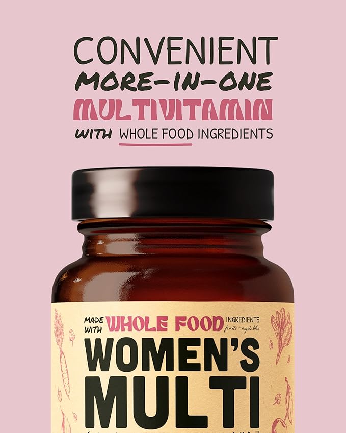 Multivitamin for Women - Daily Women’s Multivitamin - Methylated B Complex with Whole Food Ingredients Vitamin B12 Folate A C D3 E K2 Organic Fruits &amp Vegetables - Vegan Non-GMO - 60 Caps