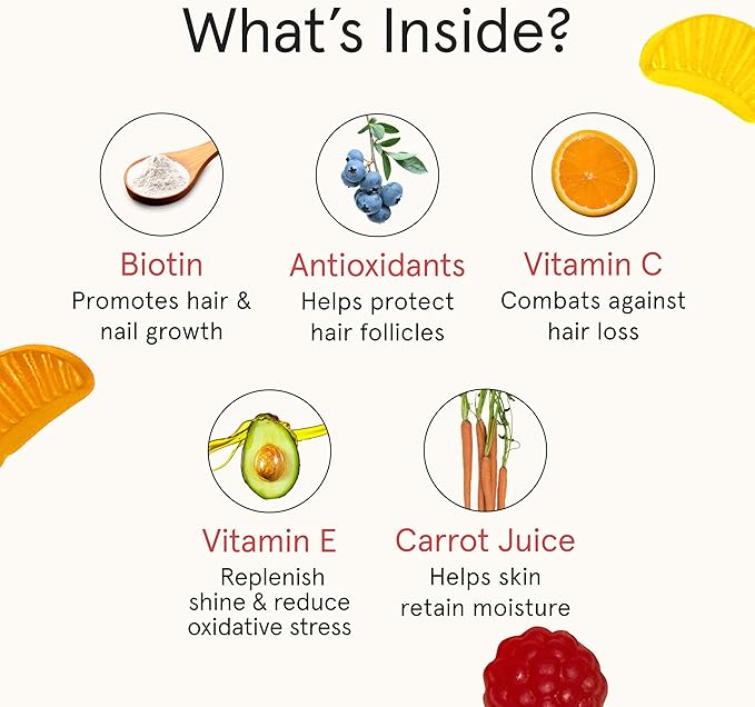 iRestore Hair Gummy Vitamins Vegan Biotin Gummies for Hair Skin and Nails Hair Growth Gummies for Women &amp Men Biotin 10000mcg 3PK