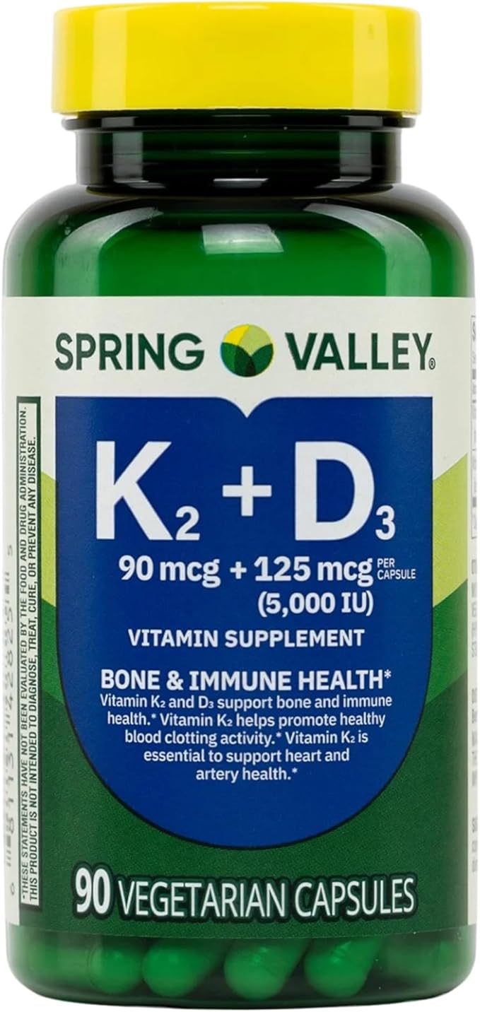 KP+ Vitamin K2 + D3 | Bone &amp Immune Health | Gluten Free | 90 Vegetarian Capsules | Pack of 1