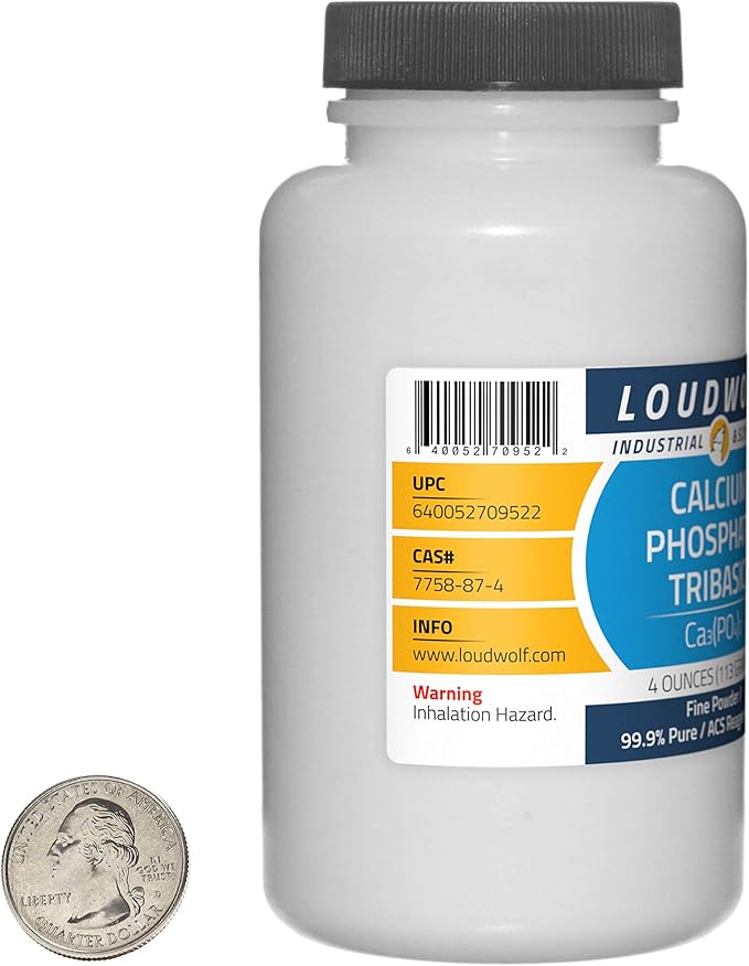 Calcium Phosphate Tribasic / 12 Ounces / 3 Bottles / 99.9% Pure ACS Reagent Grade/Fine Powder