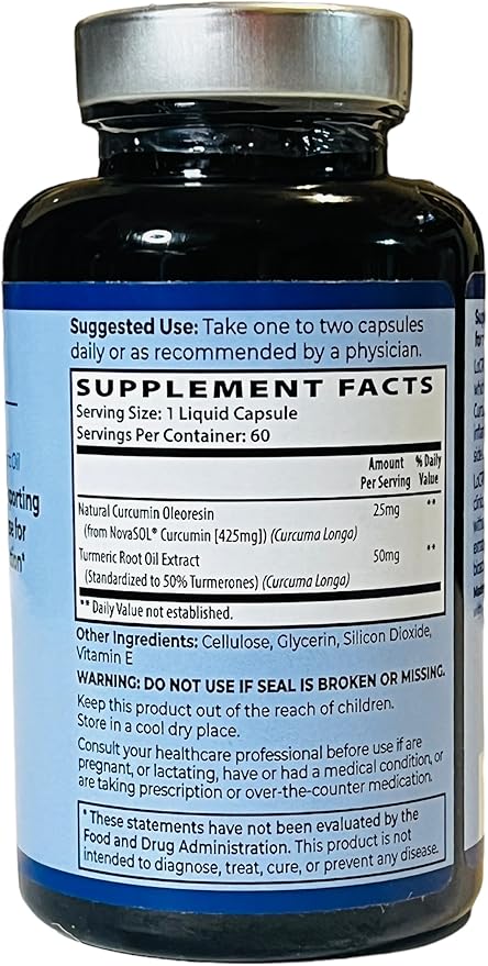 LoCRP Nano-Absorb Curcumin &amp Turmeric Oil Capsules - Vegan Heart &amp Colon Support 60-Day Supply