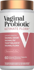 Renew Life Ultimate Flora Vaginal Probiotics for Women | 6 Billion CFU | 60 Delayed Release Vegan Capsules | Vaginal Health and pH Balance | Dairy Soy and Gluten Free Supplement