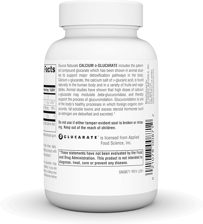 Source Naturals - Calcium D-Glucarate Cellular Detoxifier* - 500 mg - 120 Tablets