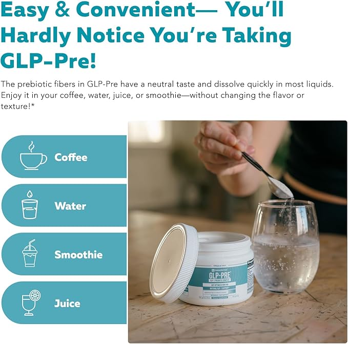 GLP-Pre™ – Optimized Prebiotic Fiber Complex - Gut-Microbiome Optimization for Natural GLP-1 Pathway Support &amp Metabolic Wellness - Includes Clinically Studied Non-Digestible Fibers - 30 Servings