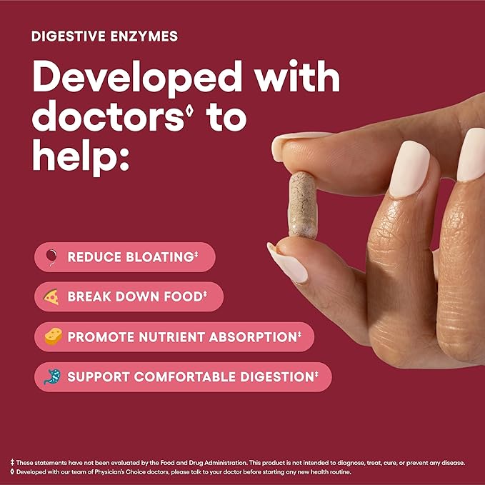 Physician's CHOICE Complete Gut Support System Bundle: Easy Mix Fiber Digestive Enzymes 60 Billion Probiotic &amp Bloat + Gas Probiotic