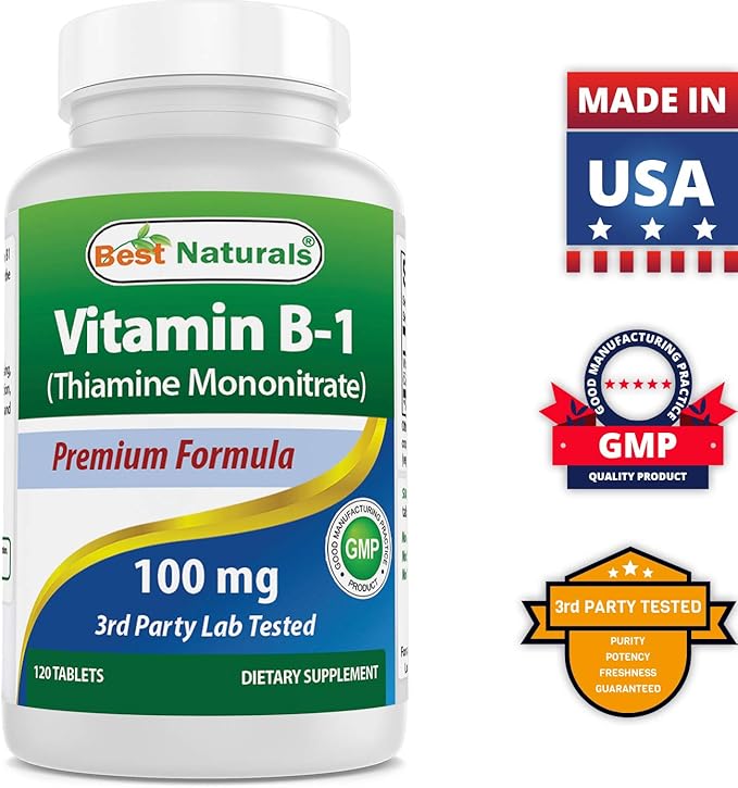 Best Naturals DMAE Supplement 250 mg &amp Vitamin B1 as Thiamine Mononitrate 100 mg