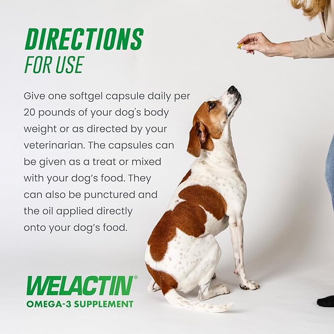 Nutramax Welactin Canine Softgels Omega 3 Supplement for Dogs Softgels 120 Count
