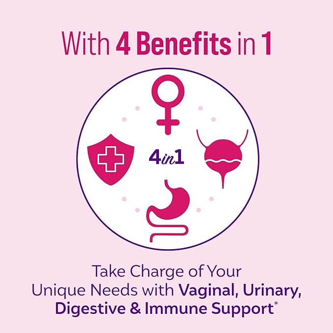 Culturelle Kids Probiotic + Fiber Packets (Ages 3+) - 24 Count - Digestive Health &amp Immune Support &amp Women’s 4-in-1 Daily Probiotic Supplements for Women - Supports Vaginal Health