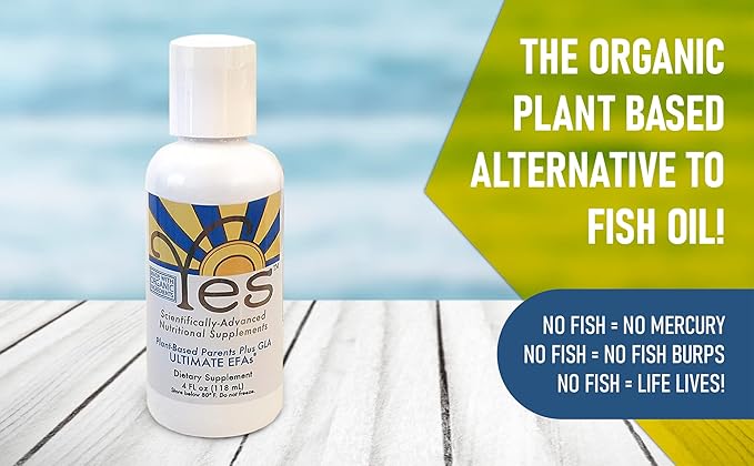 YES Plant Based Omega 3 &amp 6 Supplement – Burpless Fish Oil Alternative – DHA EPA SDA for Heart &amp Immune Support – Liquid 4oz