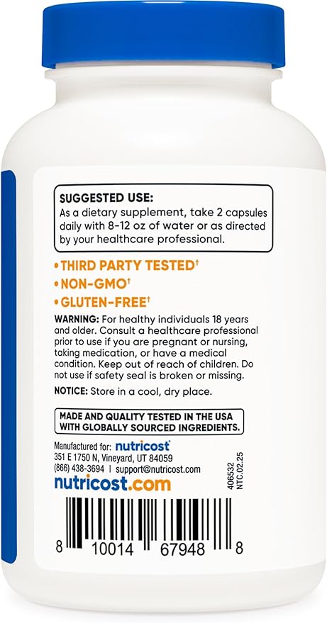 Nutricost Resveratrol 700mg 120 Capsules - Vegan Gluten Free Non-GMO