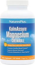 NaturesPlus KalmAssure Magnesium Chewable Orange - 60 Tablets - Promotes Relaxation &amp Mental Alertness - Non-GMO Sugar Free &amp Gluten Free - 60 Servings