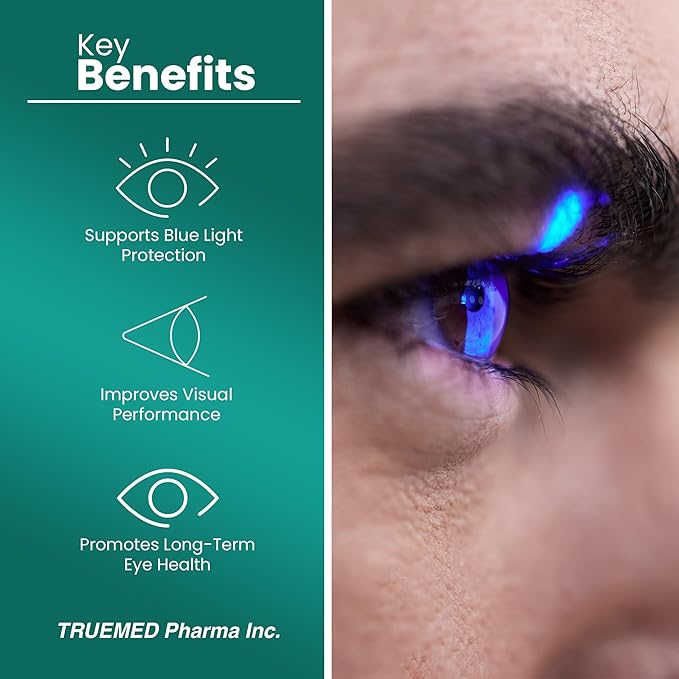 Lutemax 40 mg 100 days supply Eye Supplement - Supports Macular Health Vision Clarity Heart Health Protects Eyes from Blue Light &amp Photons Antioxidant Protection GMP Certified 60 Softgel.