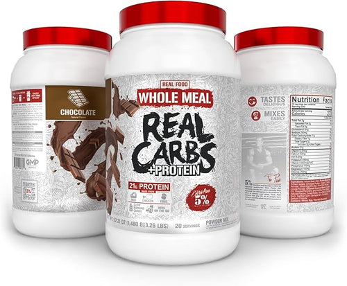 5% Nutrition Rich Piana Real Carbs + Protein | Clean Mass Gainer Meal Replacement Protein Powder | Carbohydrate for Pre Workout/Post-Workout Recovery Meal | 3 lb 20 Srvgs (Chocolate)