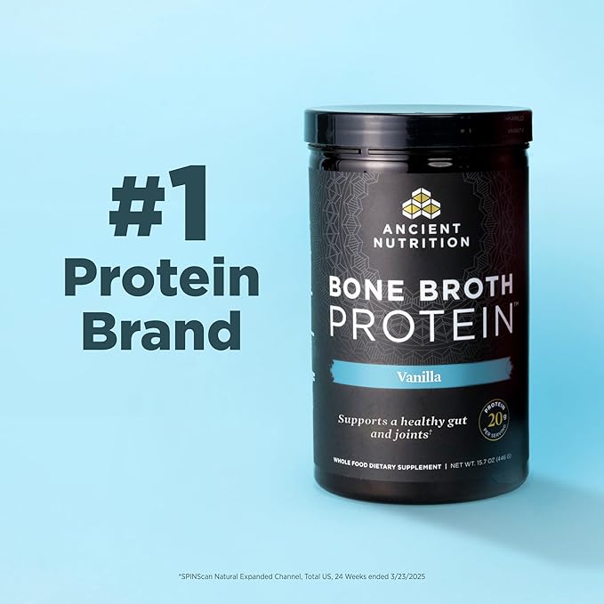 Ancient Nutrition Grass Fed Cage Free Bone Broth Protein Powder 20g Protein Hydrolyzed Collagen Peptides Keto &amp Paleo Friendly Supports Joint Gut Health Chocolate 40 Servings