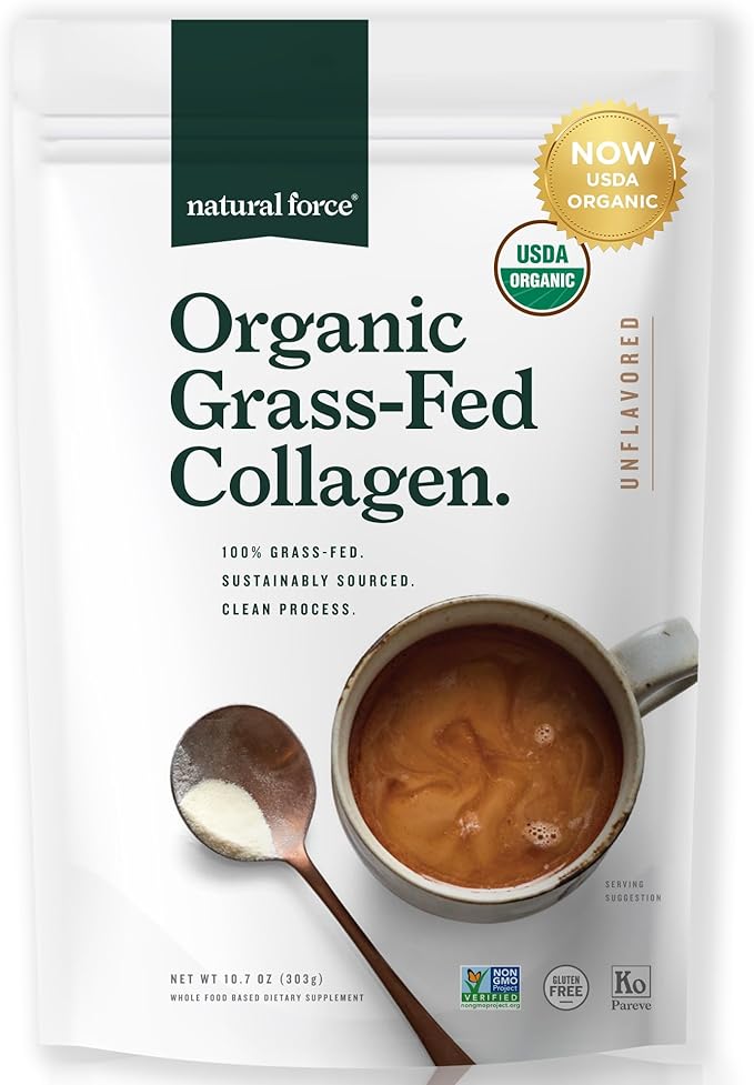 Natural Force Whey Protein Powder – Chocolate 5 lbs Organic Clean Collagen Peptides Powder Unflavored 10.7oz