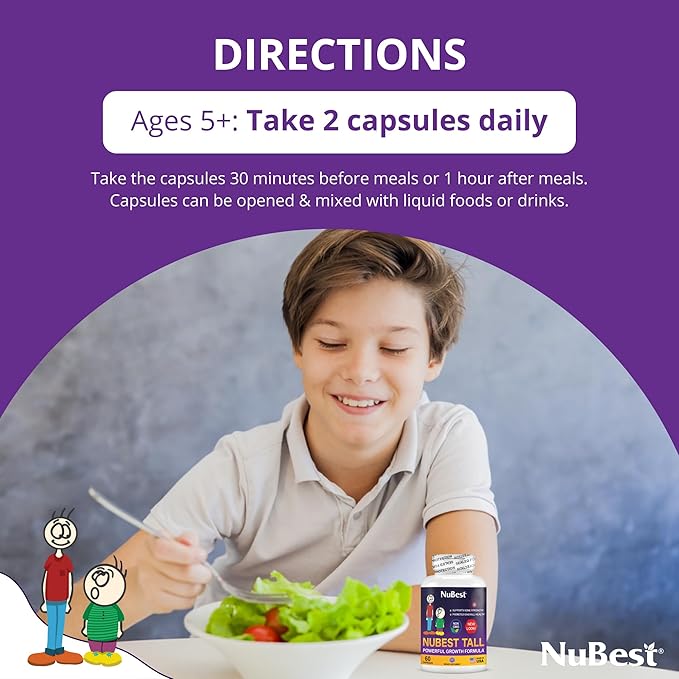 NuBest Tall | Support Bone Strength Bone Health Enhanced Immune and Whole Body Wellness with Calcium Collagen and Herbs for Ages 5+ &amp Teens | Pack 3 | 3 Months Supply
