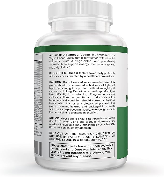 Advanced Vegan Multivitamin | Whole Food-Based Vitamin &amp Mineral Complex with 26 Nutrients B12 D3 Probiotics &amp 42 Superfoods | Daily Vitality Formula | Non-GMO Gluten-Free | 90 Count