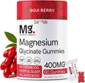Magnesium Glycinate Gummies 400mg - Sleep Gummies for Kids &amp Adults - Magnesium Glycinate Chewable High Absorption for Muscle Recovery Better Sleep &amp Relaxation (Gojiberry)