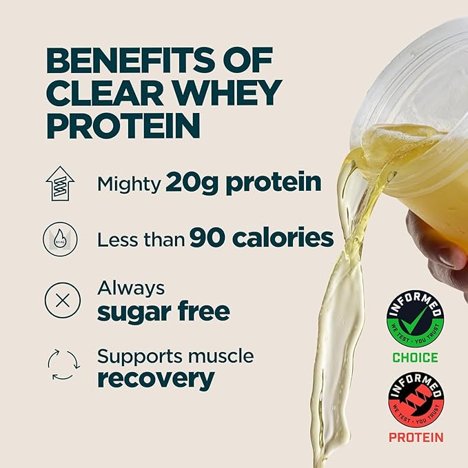 Myprotein Clear Whey Isolate Protein Powder 20 Servings (1.1lbs) Orange Cream 20g Protein per Serving Naturally Flavored Drink Mix Daily Protein Intake for Superior Performance