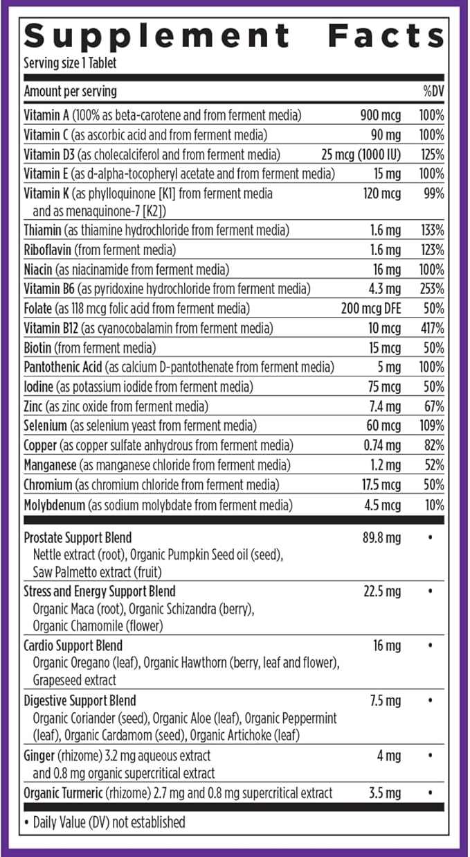 New Chapter Men’s Multivitamin 40+ Extra B6 &amp B12 D3 Vitamin C &amp Zinc Immune Heart Cellular Energy and Brain Health Gentle on The Stomach One Daily Non-GMO Gluten-Free 48 Tablets
