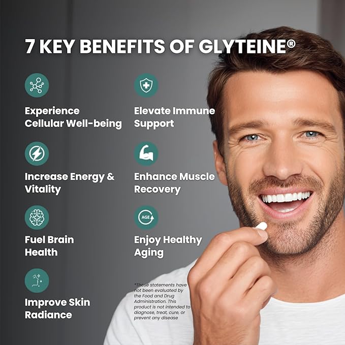 CONTINUAL - G Glyteine 400 mg Capsules | Cellular‑Enhancing Glutathione Supplement | Powerful Antioxidant Support | 30‑Day Supply (60 Capsules)