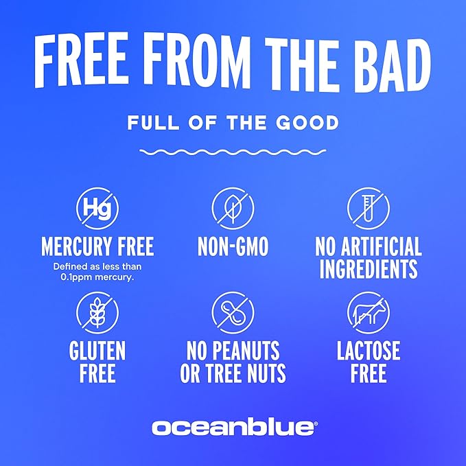 Oceanblue 2100 Triple Strength Omega-3 Fish Oil with Turmeric | Burpless Omega 3 Combo Supplement with Curcumin EPA DHA DPA| Heart and Joint Support | 60 Softgels