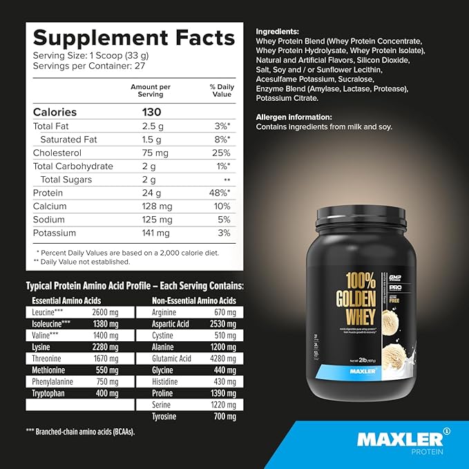 Maxler 100% Golden Whey Vanilla Ice Cream &amp Rich Chocolate Bundle