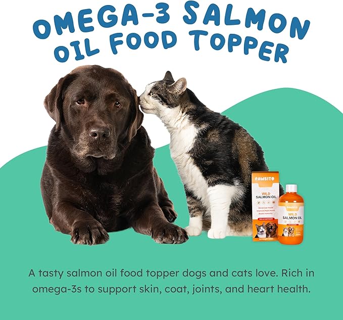 Wild Salmon Oil for Dogs – Pure Omega-3 Liquid Topper with EPA &amp DHA to Support Healthy Skin Shiny Coat Joint Comfort Heart Function &amp Overall Daily Vitality (250ml)