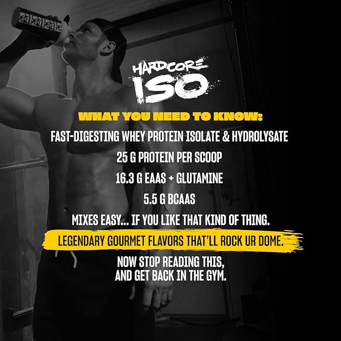 Mutant Hardcore ISO Whey Protein Isolate Powder Acts Fast to Help Recover Build Muscle Bulk and Strength 1.6 lb Vanilla Ice Cream