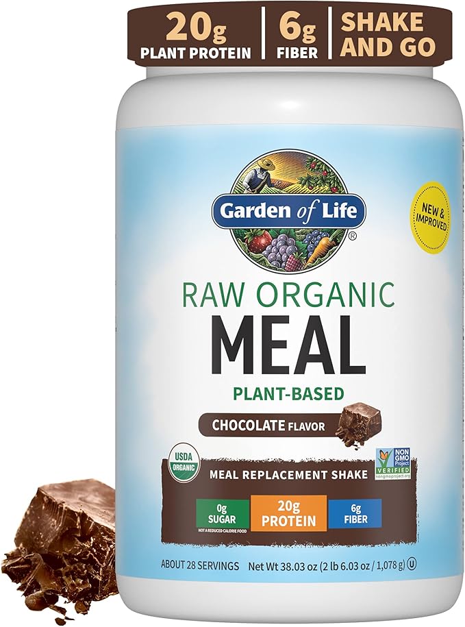 Garden of Life Organic Vegan Sport Protein Powder Chocolate - Probiotics &amp Raw Organic Meal Replacement Shakes