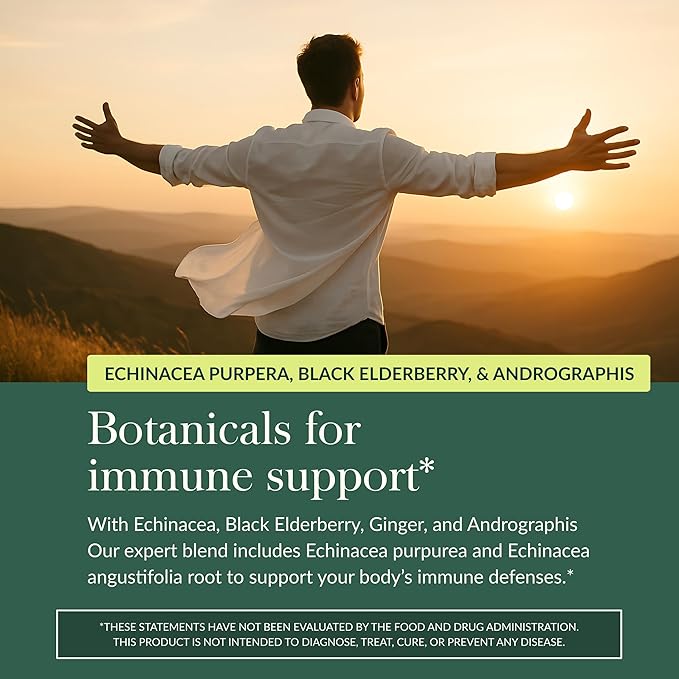 Gaia Herbs Quick Defense - Fast-Acting Immune Support Supplement* - Echinacea Black Elderberry Ginger &amp Andrographis - 40 Vegan Liquid Phyto-Caps (20 Servings)