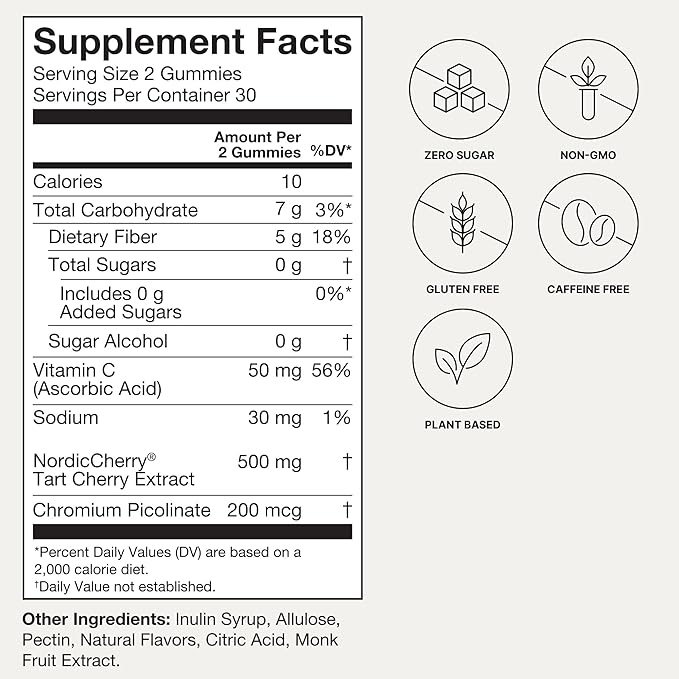 Humann Tart Cherry Gummies - Uric Acid Immunity Inflammation &amp Metabolic Health Support – NSF Certified Sport Powerful Antioxidant &amp Non-GMO - from Maker of SuperBeets - 60 Sugar-Free Vegan