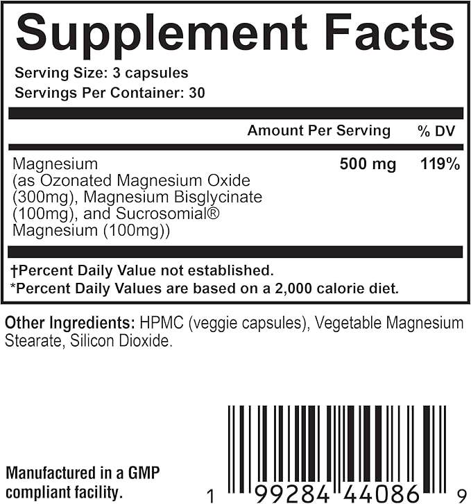 Thyro Mag+ Triple Magnesium Complex – Magnesium Glycinate Sucrosomial &amp Mag O7 (Ozone) – Thyroid &amp Adrenal Support Sleep Mood Energy – 90 Capsules – by Dr. Westin Childs
