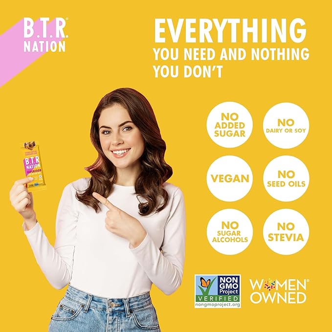 B.T.R. Nation Vegan Keto Superfood Protein Bars - Peanut Butter Chocolate Chip BLISS | (12) Bars | Low Carb Plant Based Gluten Free Free of Sugar Alcohols &amp Boosted with Powerful Superfoods!